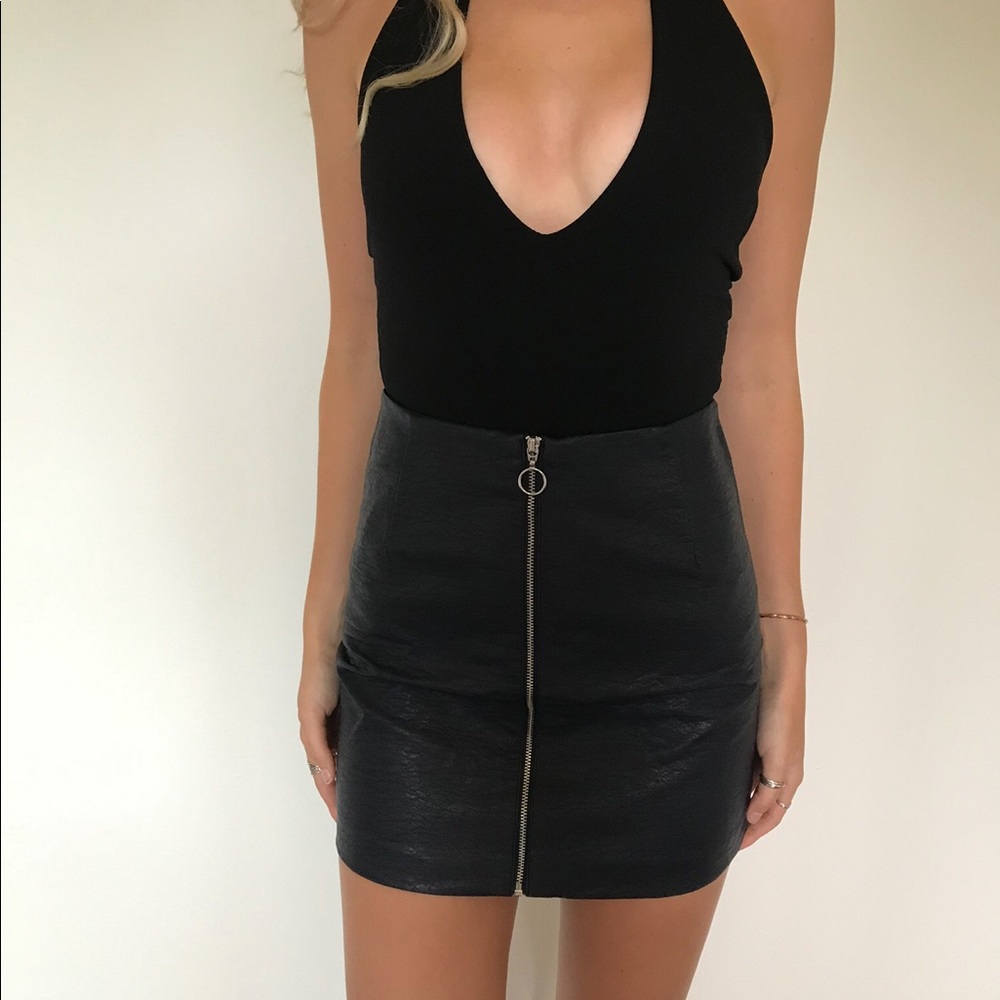 Faux leather skirt from H&M